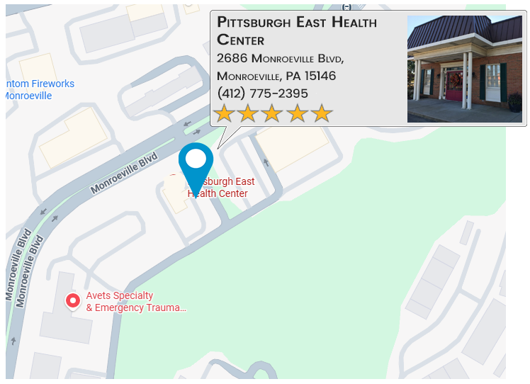 Pittsburgh East Health Center's location on google map
